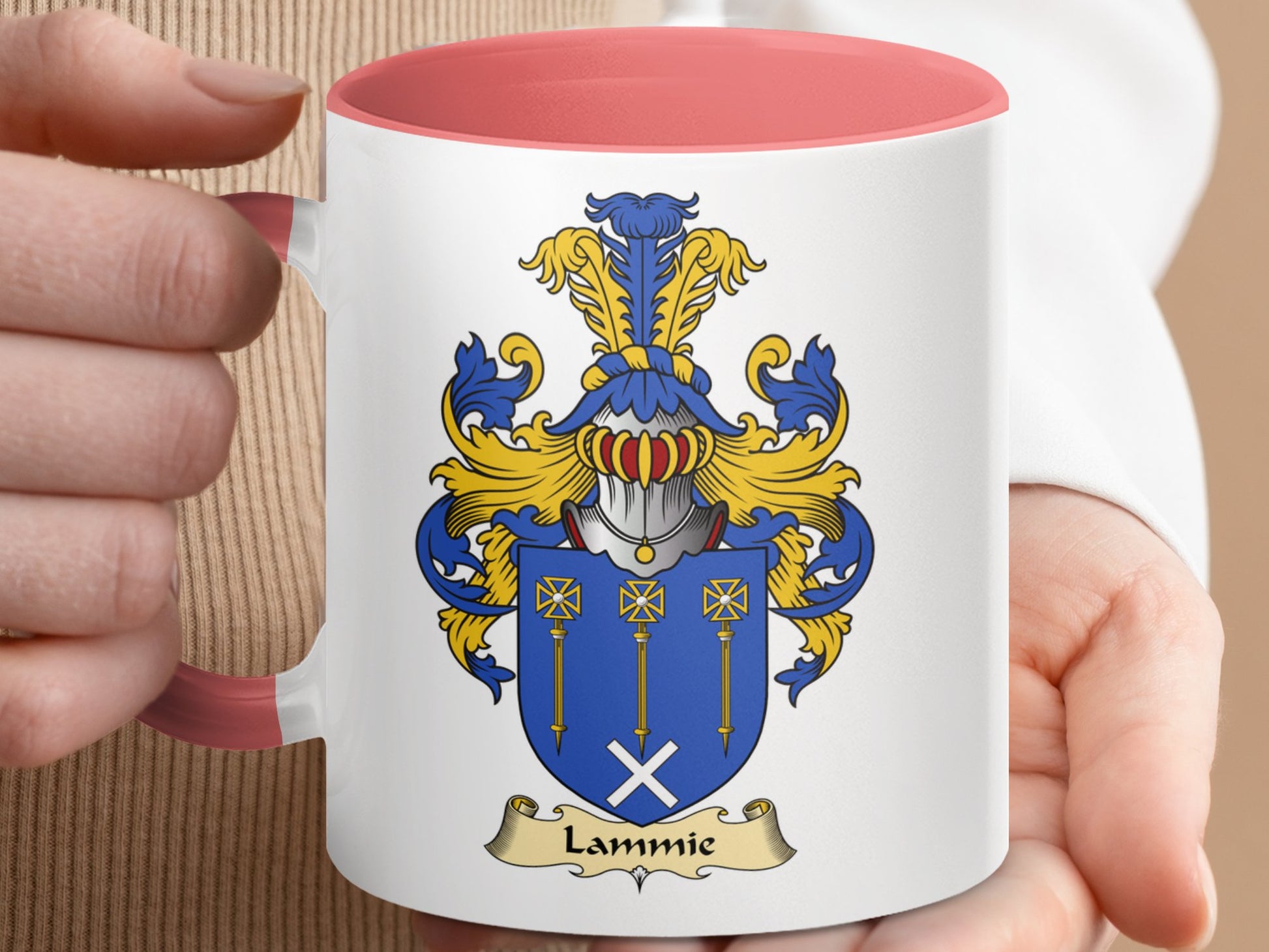 Clan Lammie Scottish Coat of Arms Accent Mug - Living Stone Gifts