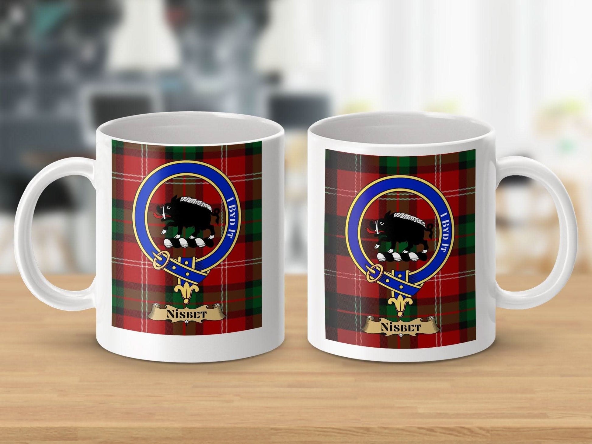 Nisbet Family Crest Clan Tartan Mug Cup Unique Product