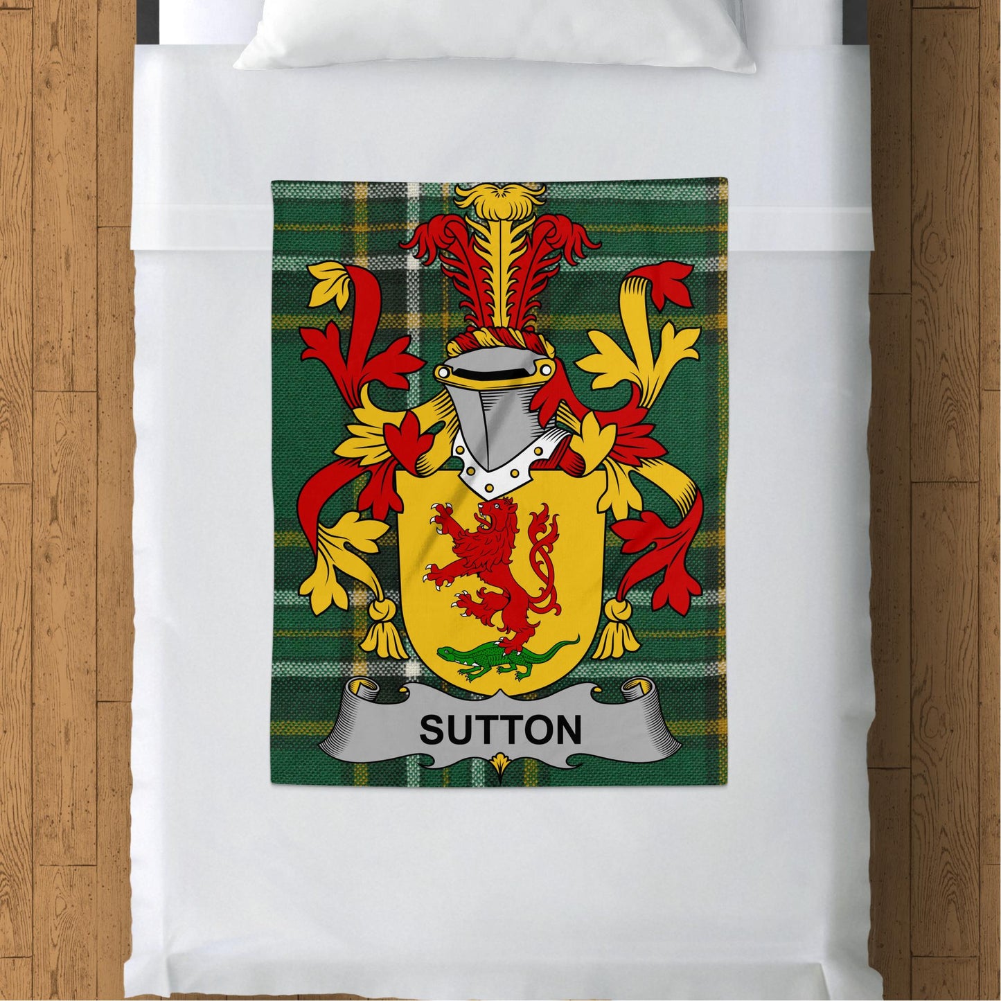 Sutton Surname Irish Tartan Throw Blanket - Living Stone Gifts