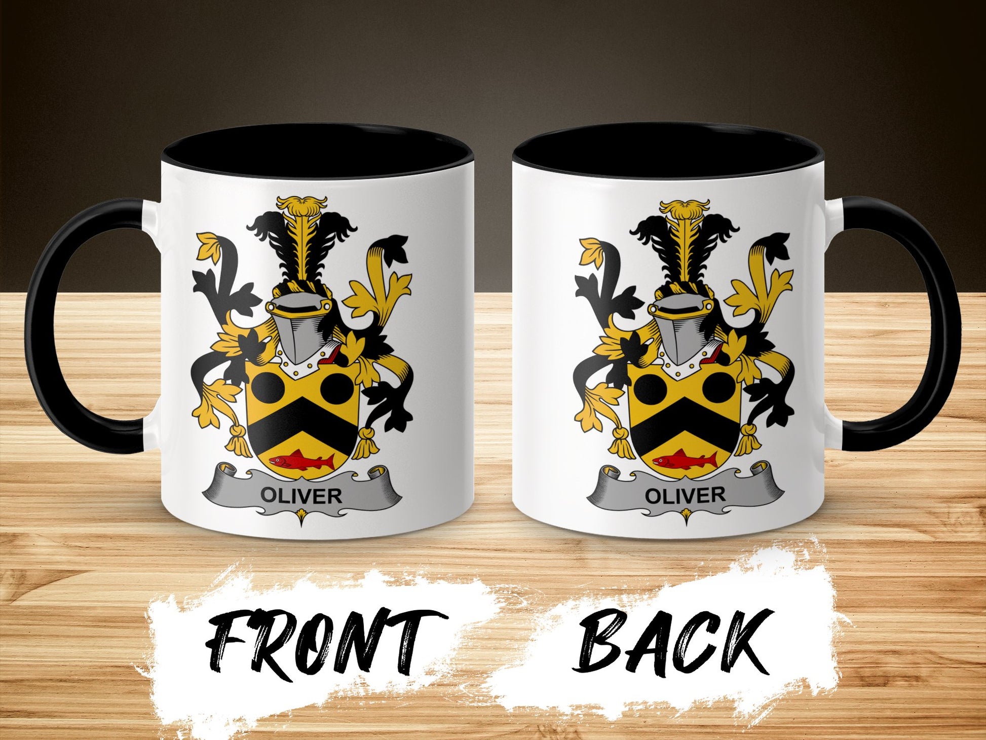 Oliver Surname Irish Coat of Arms Mug - Living Stone Gifts