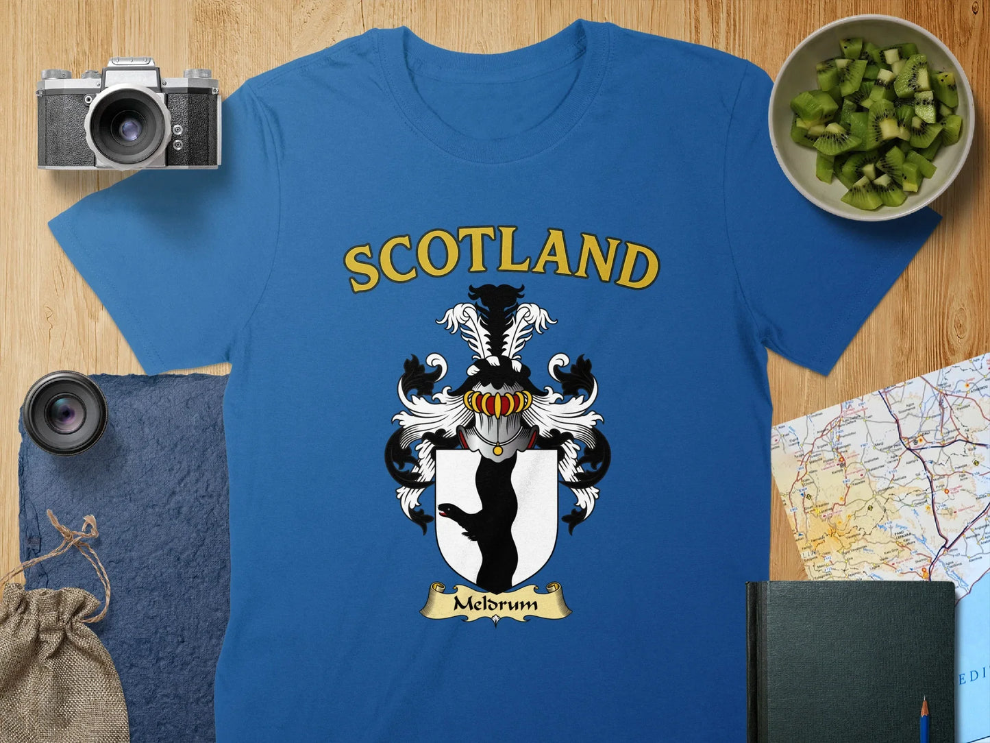 Scotland Meldrum Crest Graphic Blue Tee Shirt product