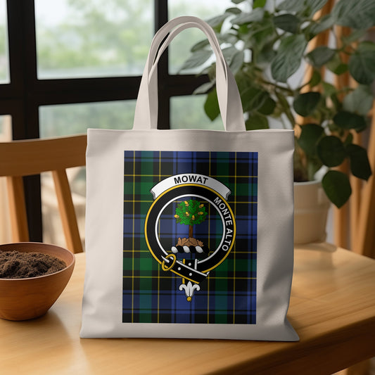 Scottish Clan Crest Tartan Background Tote Bag - Living Stone Gifts