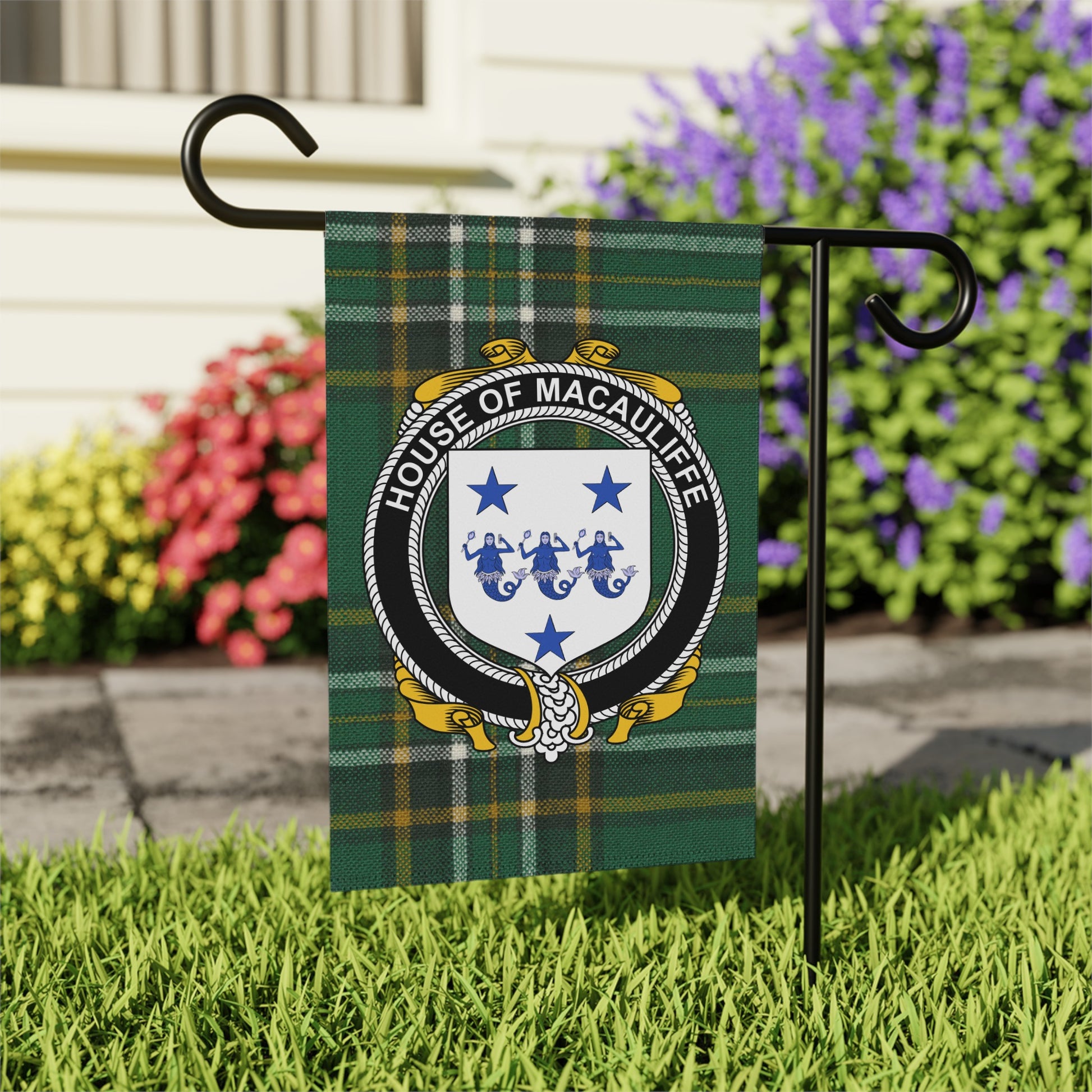 Family Crest House of Macauliffe Garden Flag