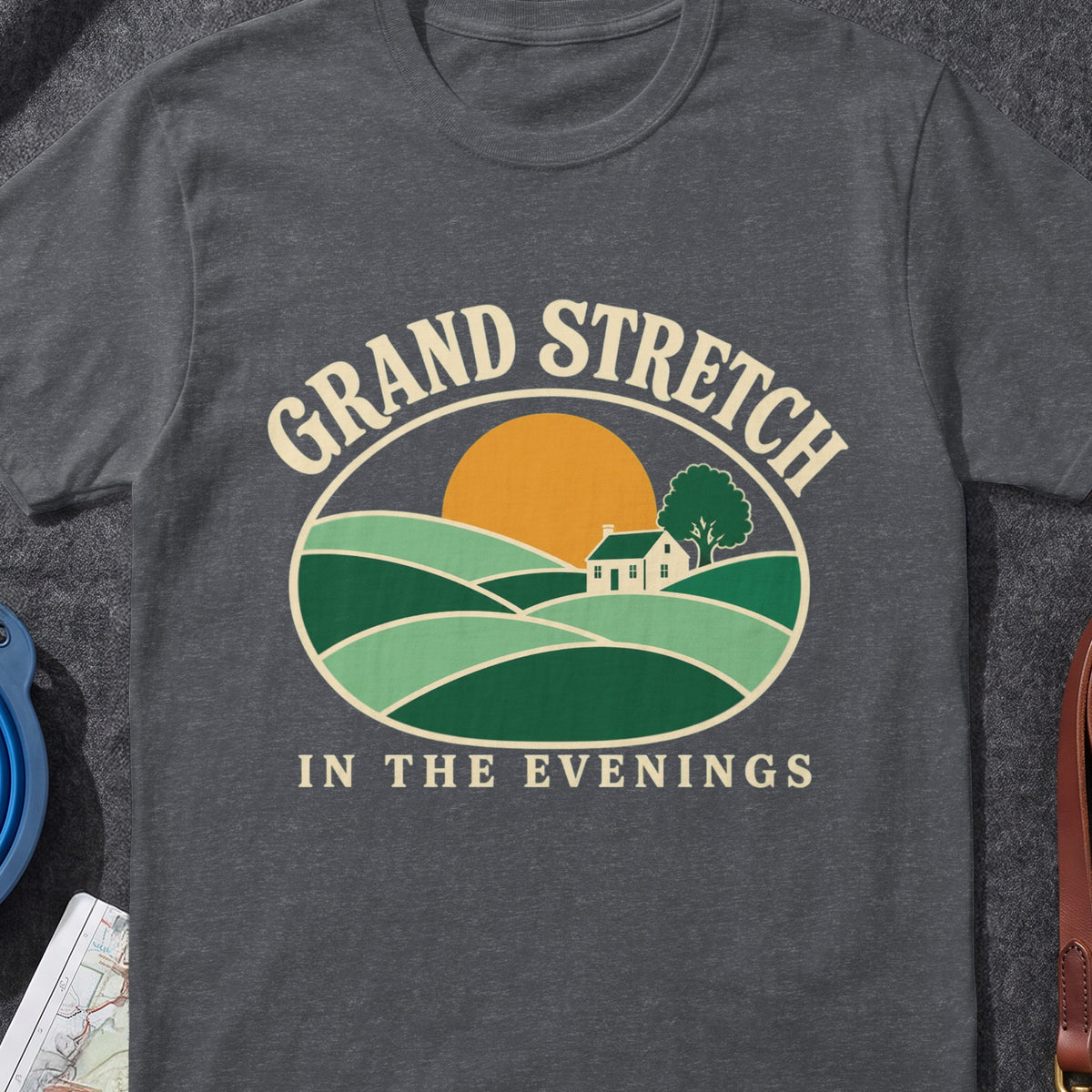 Grand Stretch In The Evenings Irish graphic T-shirt in Dark Heather Grey