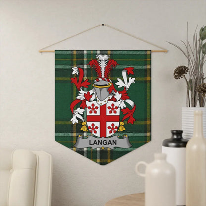 Langan Family Crest Green Plaid Wall Hanging product