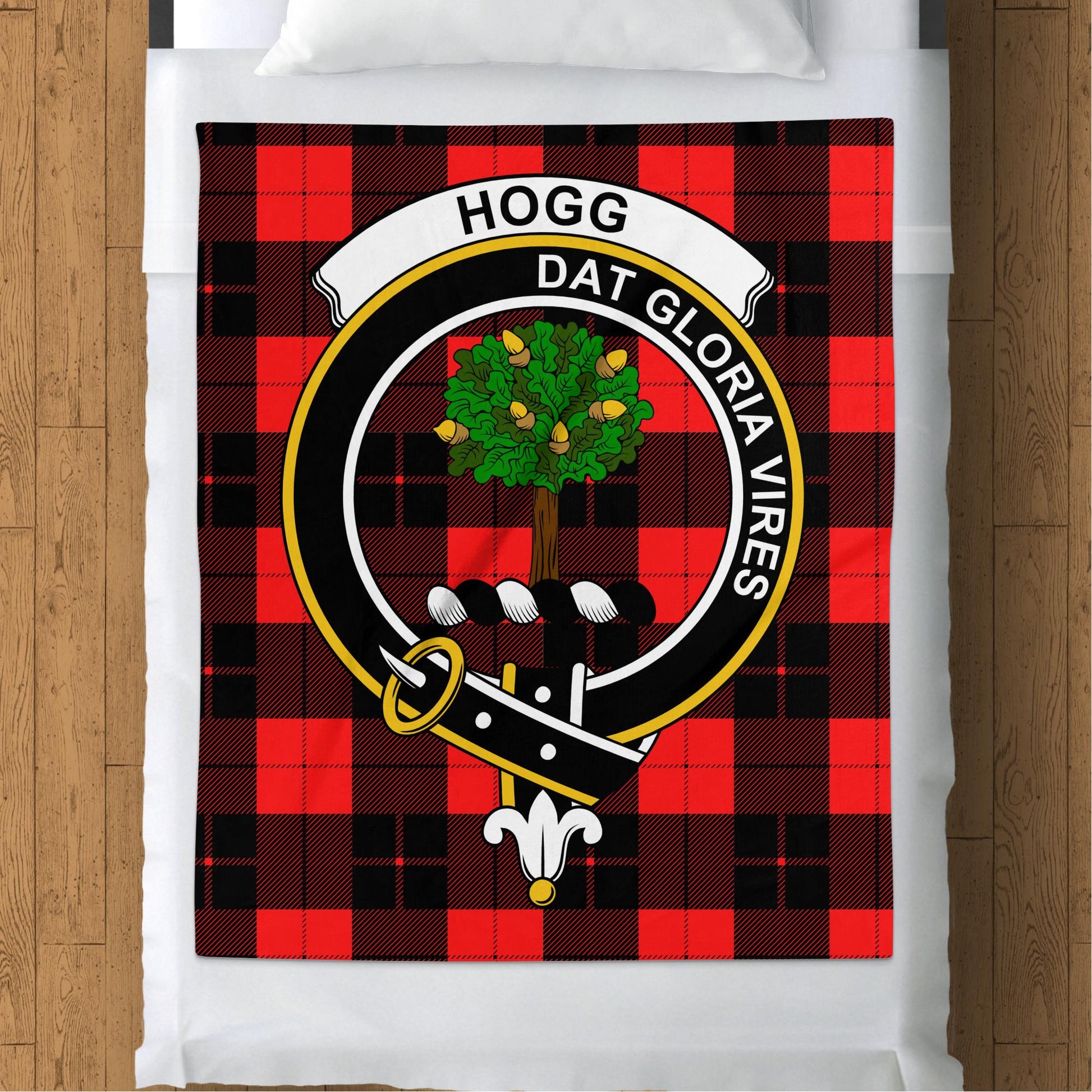 Scottish Clan Hogg Crest Tartan Blanket - Living Stone Gifts