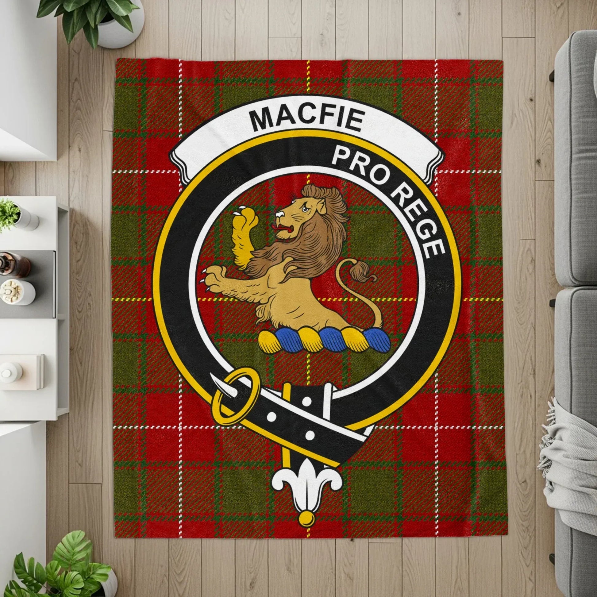 Macfie Pro Rege Red Tartan Pattern Rug product
