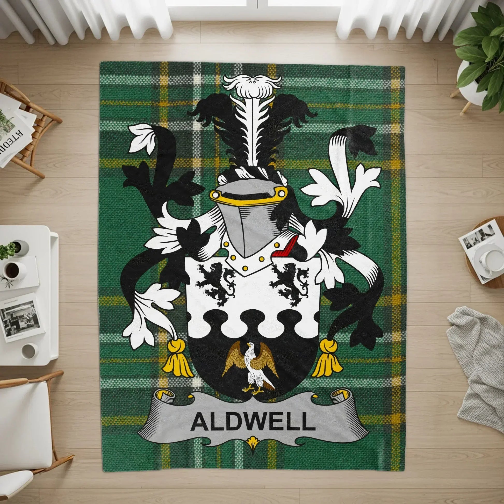Aldwell Crest Tartan Pattern Area Rug product type