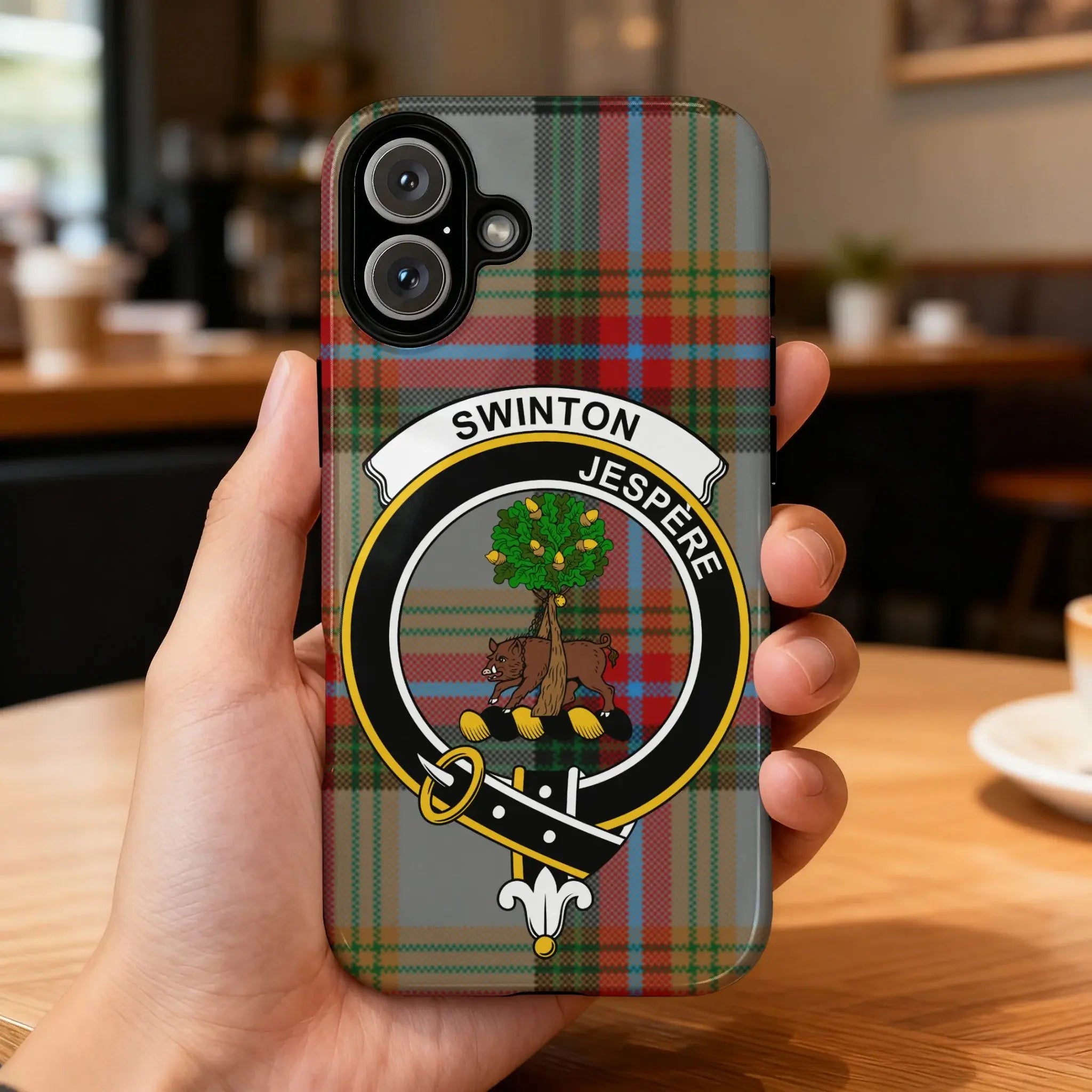 Swinton Jaspare Coat of Arms Plaid Phone Case
