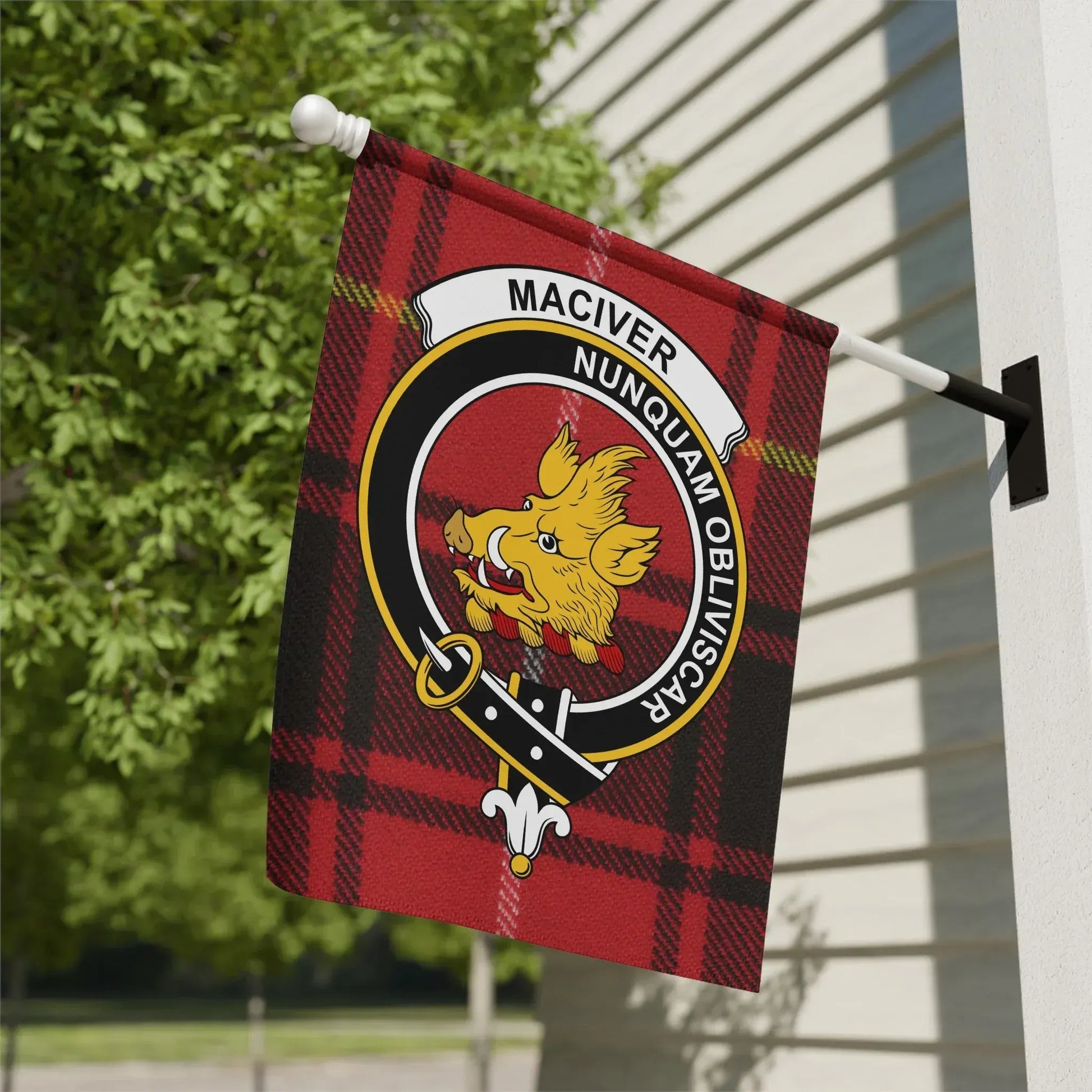 Scottish Clan MacIver Tartan Emblem House Flag product