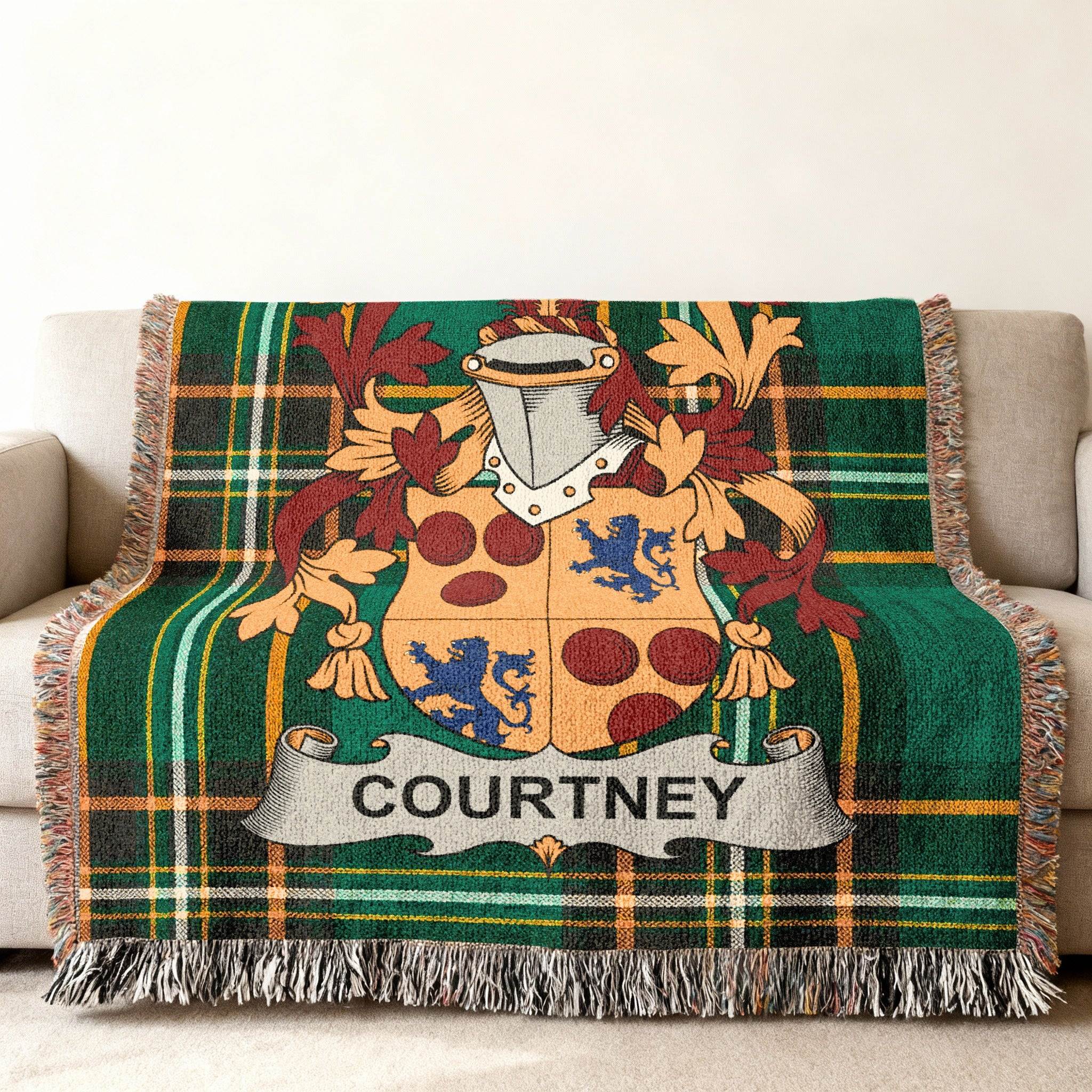 Courtney Family Crest Green Plaid Throw product type
