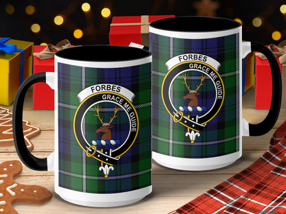 Clan Forbes Scottish Tartan Crest Mug - Living Stone Gifts