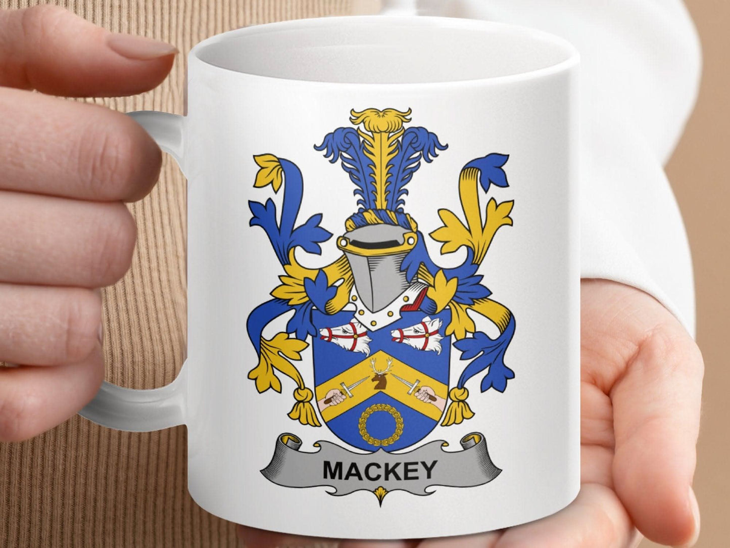 Mackey Surname Irish Family Crest Mug - Celtic Ancestry Gifts