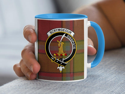 Scrymgeour Clan Crest Tartan Heritage Design Mug - Living Stone Gifts