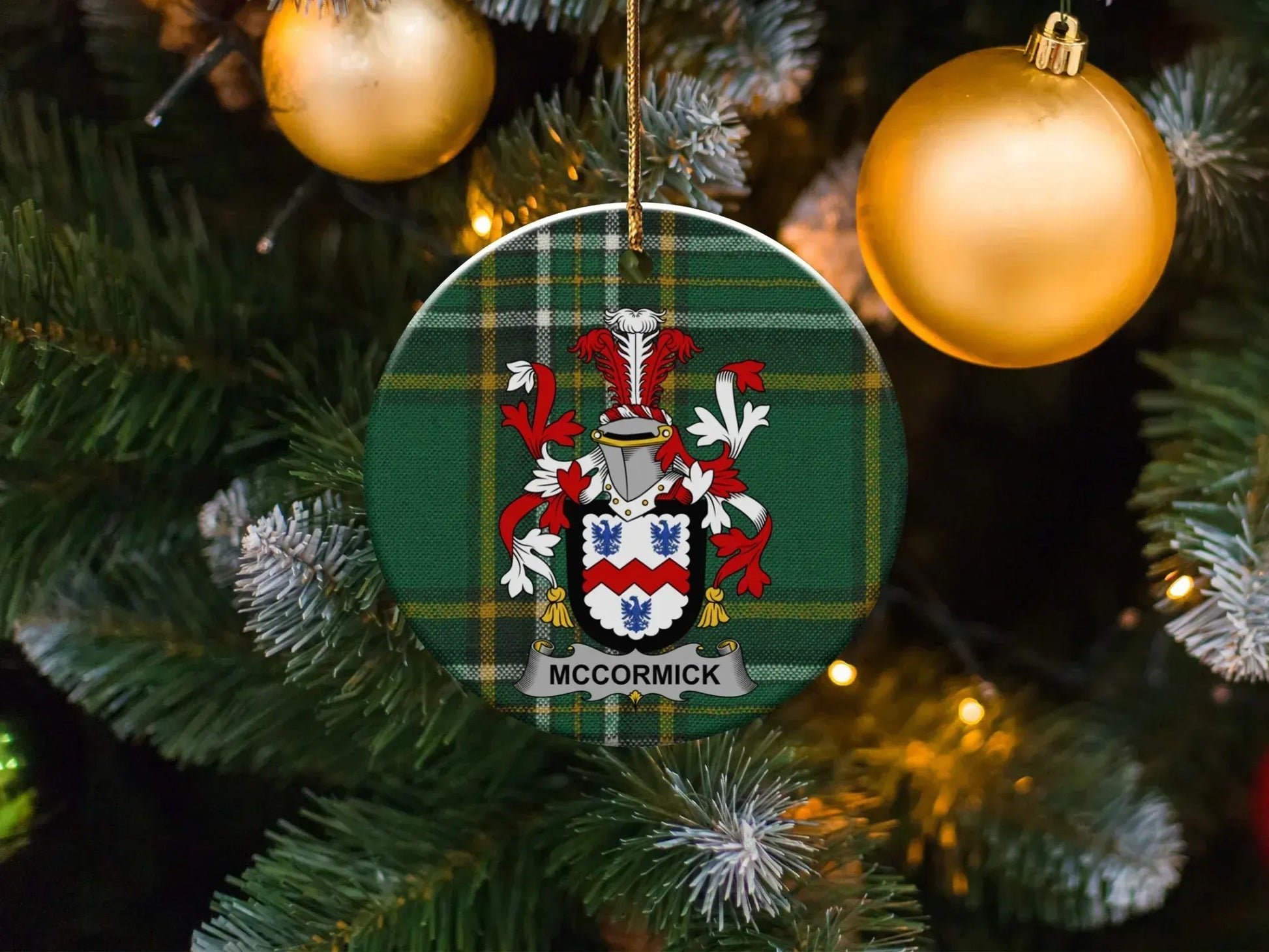 Family Crest Personalized Christmas Ornament product