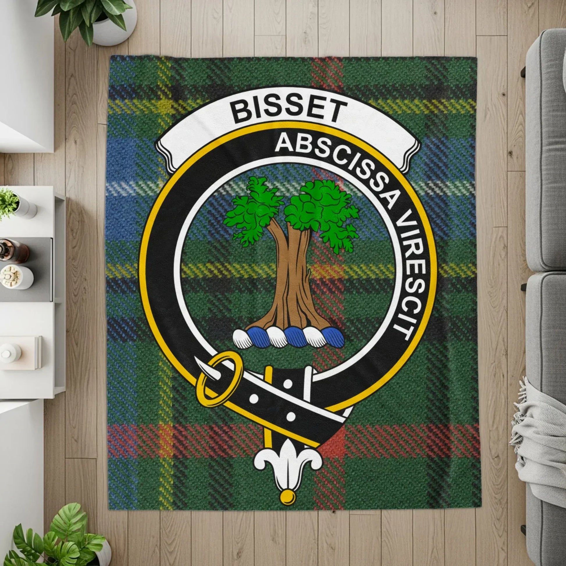 Bisset Abscissa Virescit Crest Tartan Pattern product type
