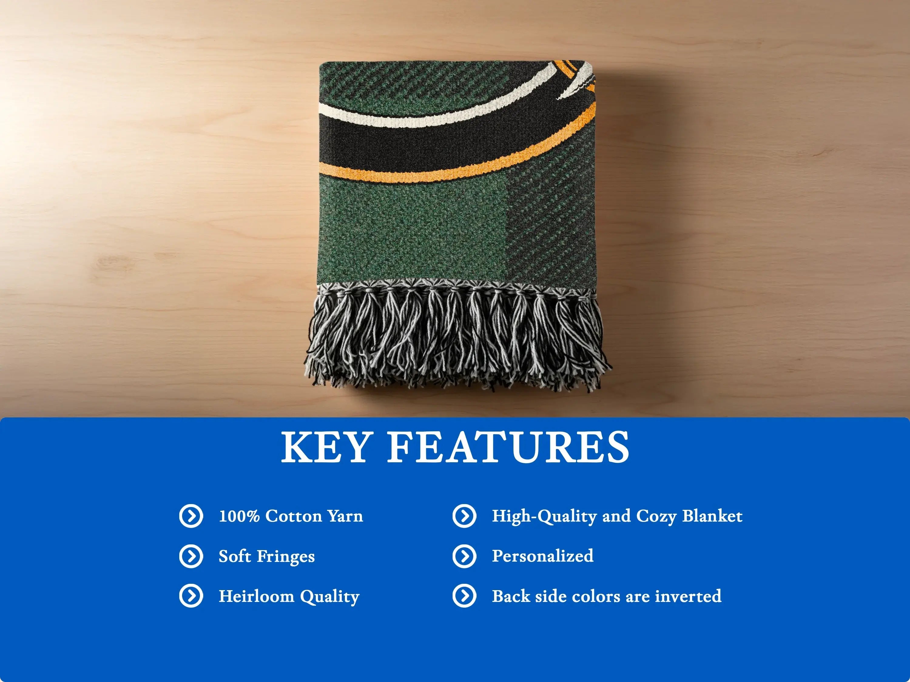 Kincaid clan crest woven blanket — high-quality cotton, cosy