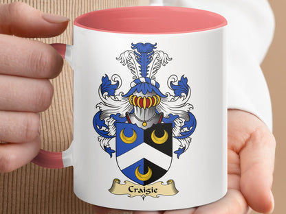 Craigie Scottish Clan Coat of Arms Accent Mug - Living Stone Gifts