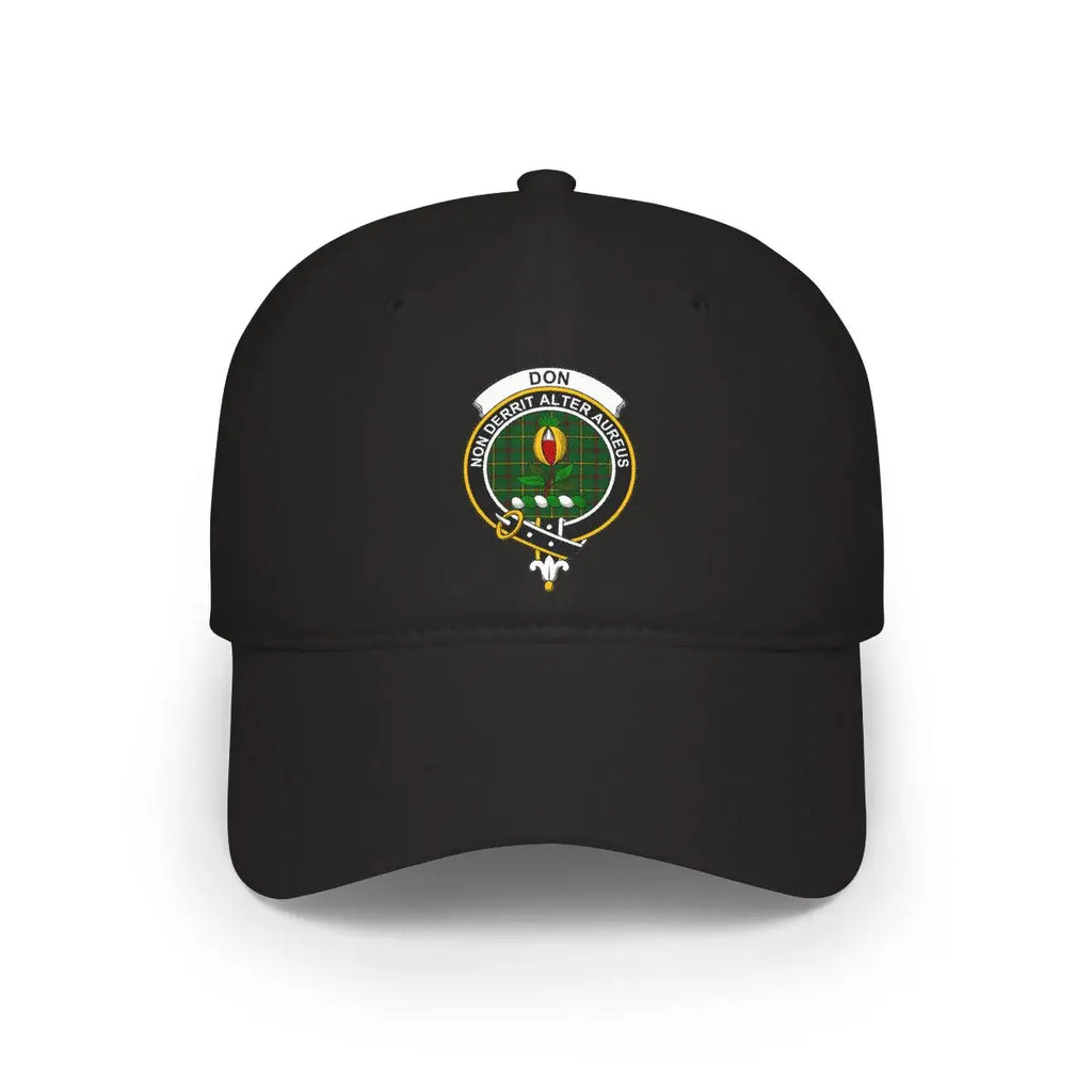 Classic Black Baseball Cap with Embroidered Crest Design