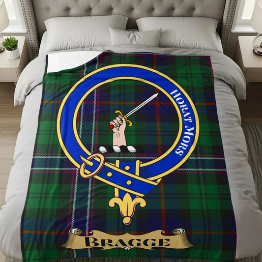 Bragge Modern Tartan Clan Crest Throw Blanket product