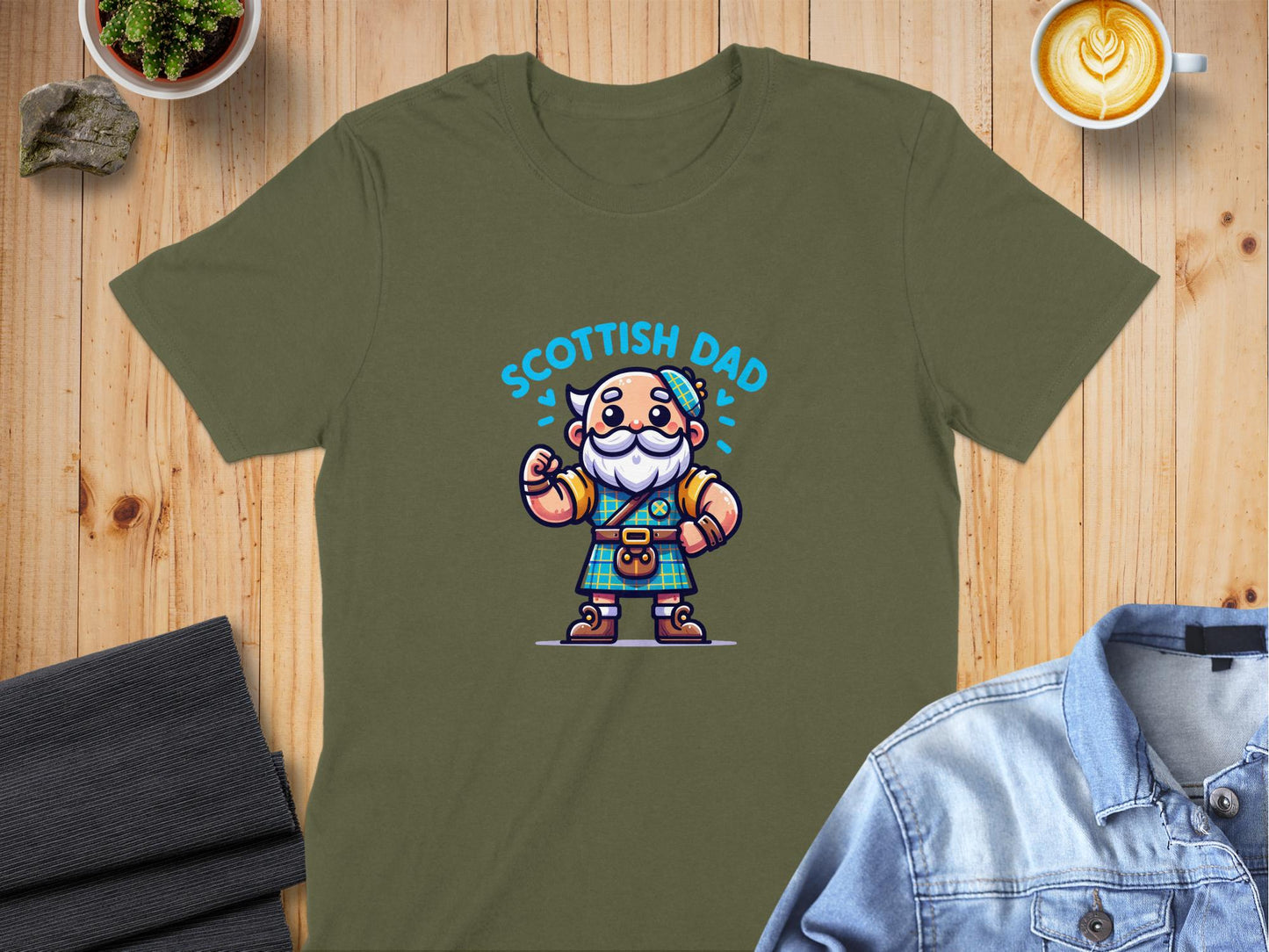 Proud Scottish Dad Cartoon Character T-Shirt - Living Stone Gifts