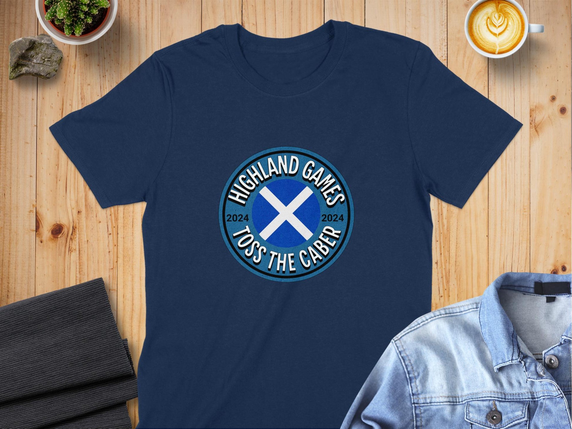 Highland Games Toss The Caber Logo 2024 T-Shirt - Living Stone Gifts