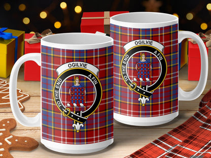 Ogilvie Clan Crest Scottish Tartan Design Mug - Living Stone Gifts