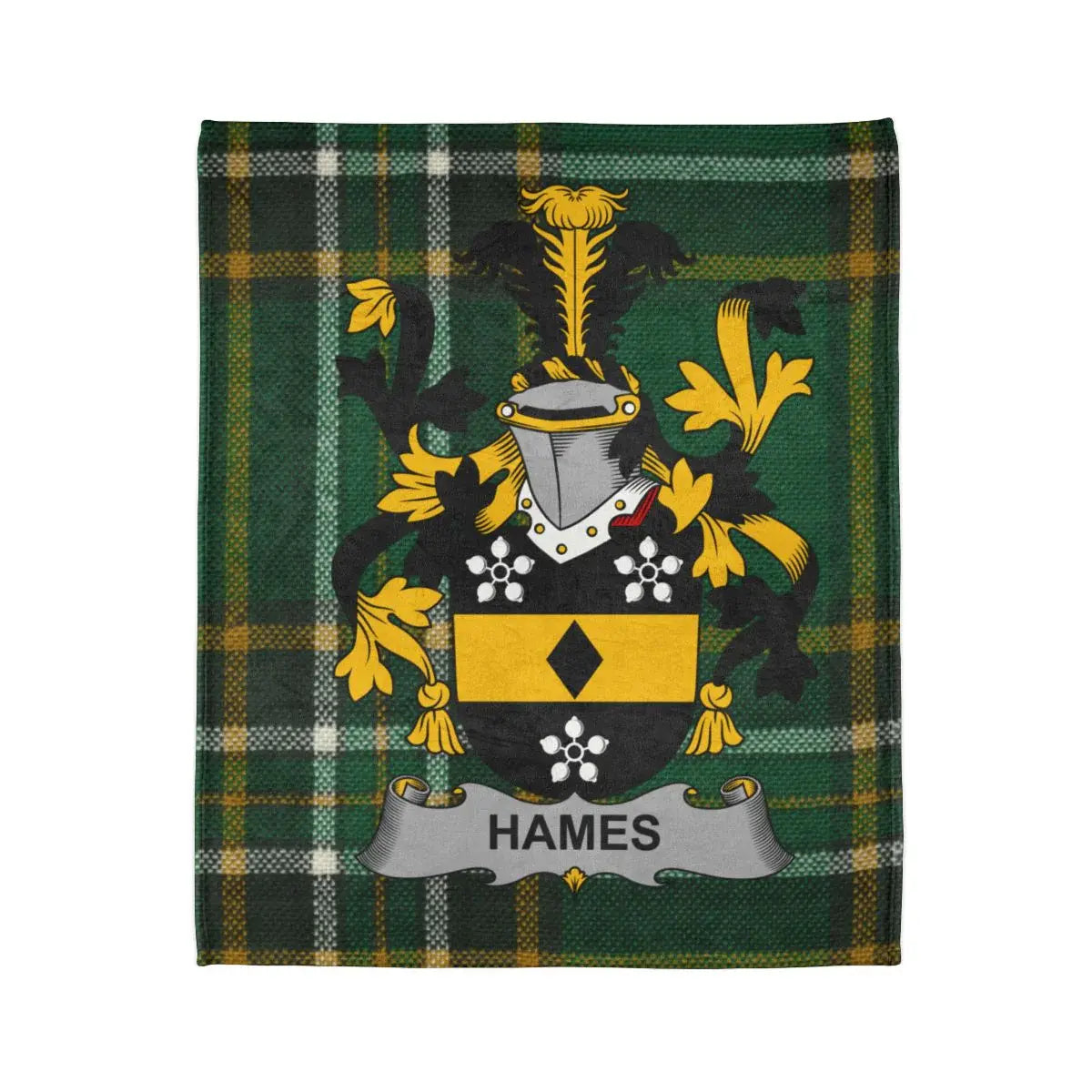 Hames Family Crest Green Plaid Blanket product