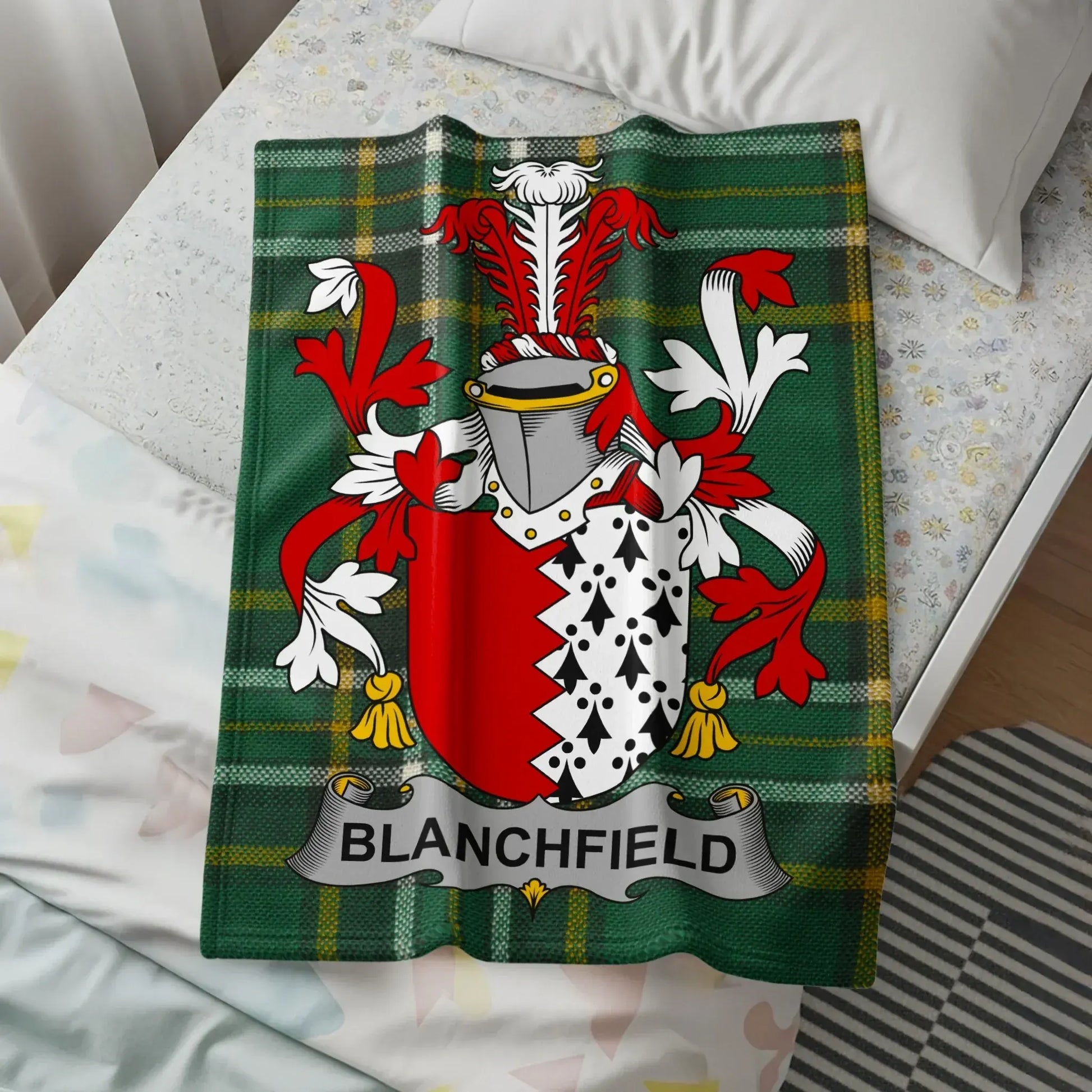 Blanchfield Family Crest Plaid Pattern Blanket product