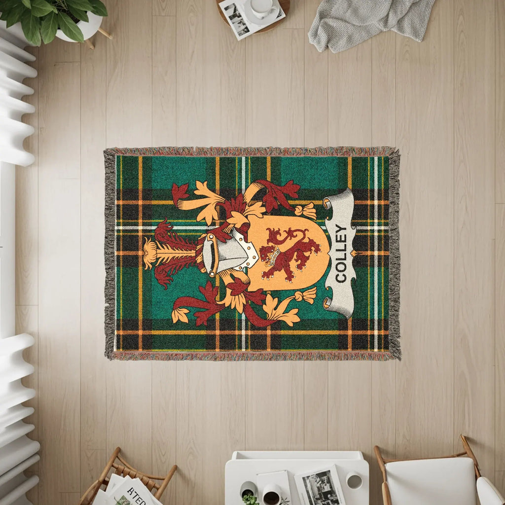Colley Family Crest Tartan Plaid Woven Throw product type