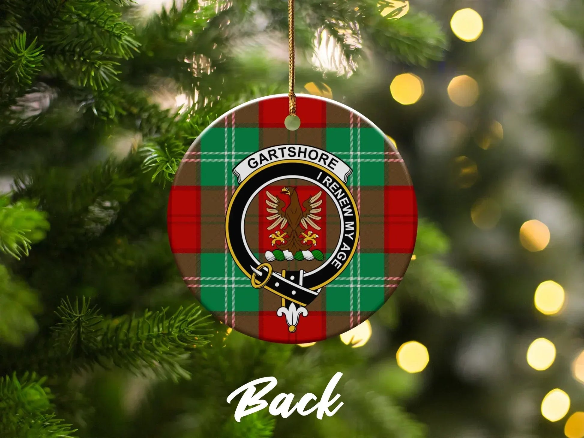 Gartshore I Renew My Age Tartan Ornament product