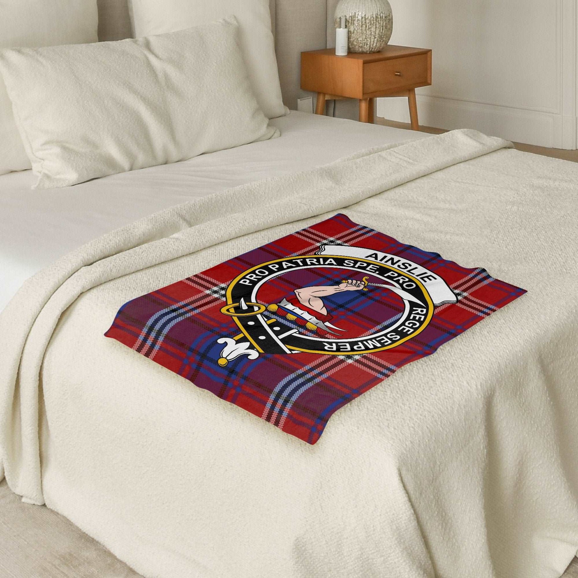 Ainslie Crest Scottish Tartan Throw Blanket - Living Stone Gifts