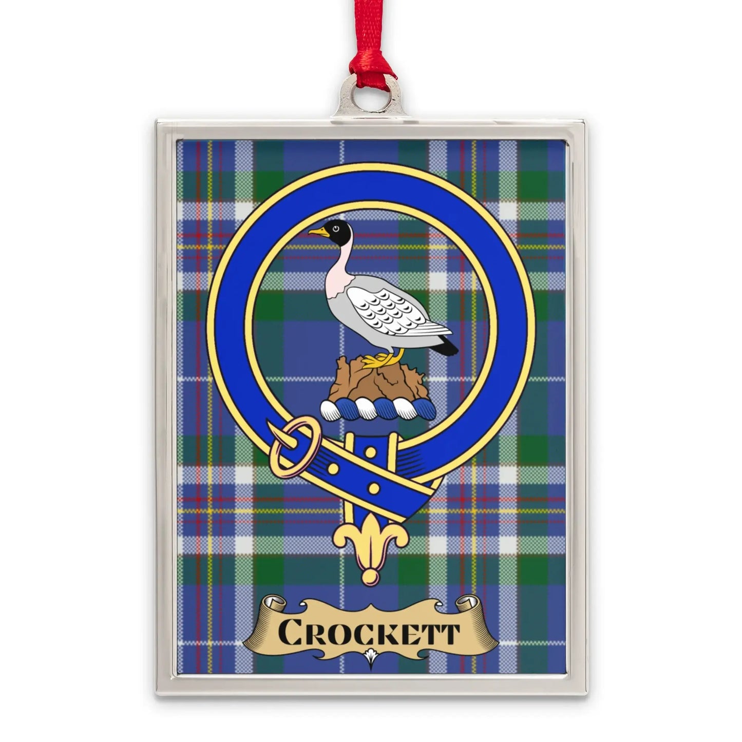 Crockett Family Crest Plaid Pattern Ornament product type
