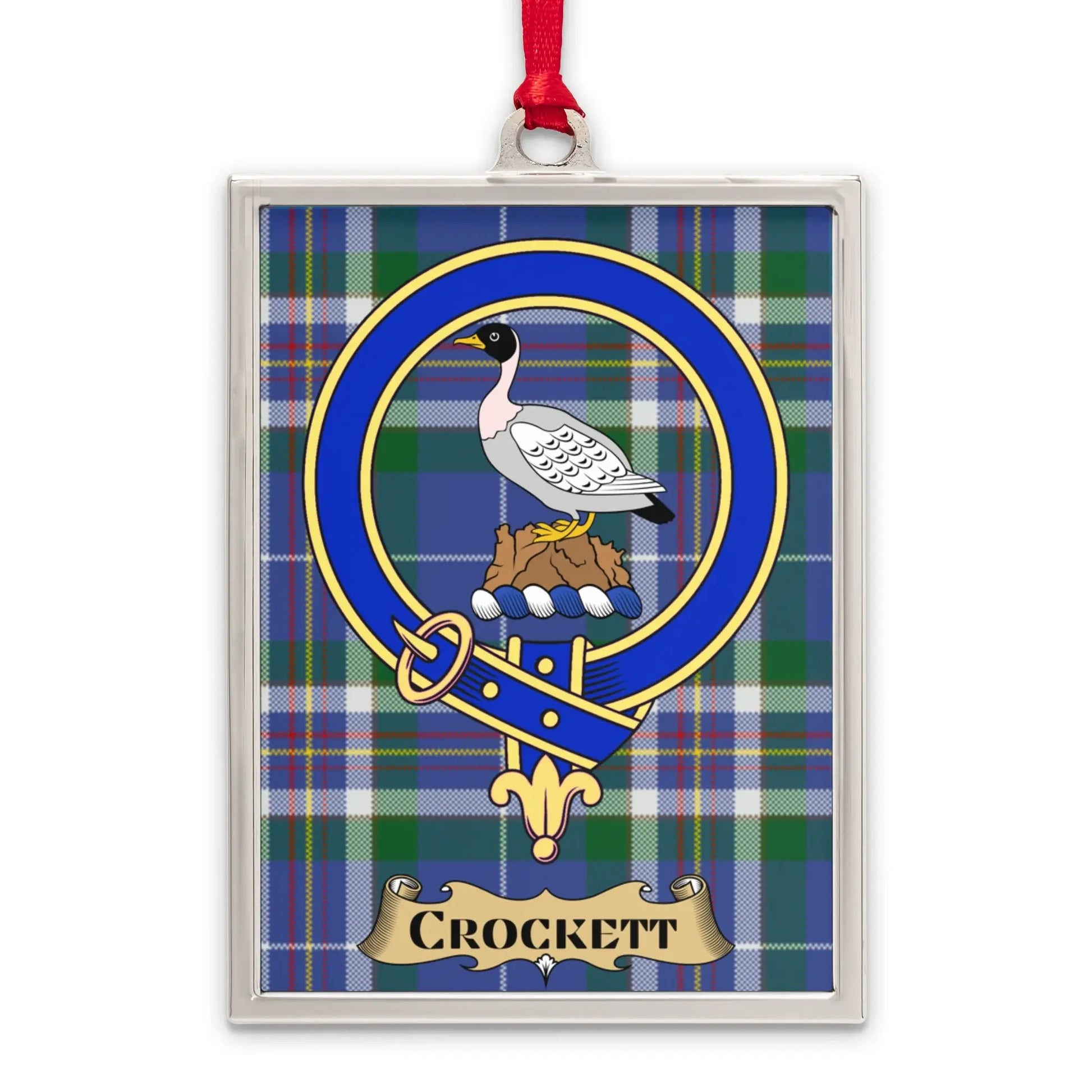 Crockett Family Crest Plaid Pattern Ornament product type