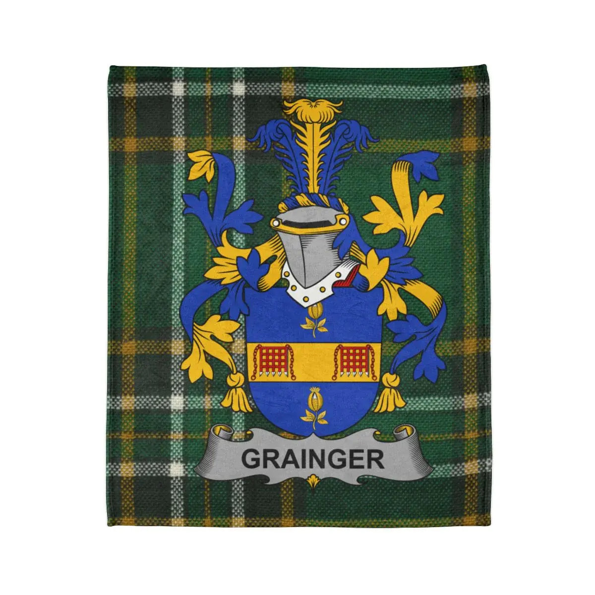 Grainger Green Family Crest Plaid Design Blanket product