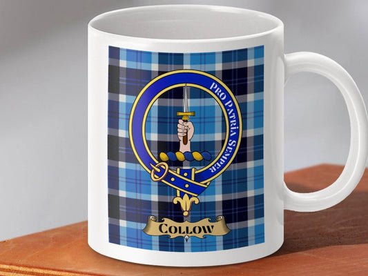 Collow Crest Clan Blue Tartan Design Coffee Mug product