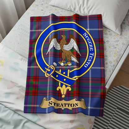 Stratton Royal Plaid Eagle Family Crest blanket