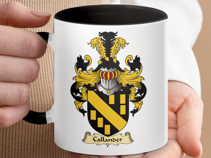 Clan Callander Scottish Coat of Arms Accent Coffee Mug - Living Stone Gifts