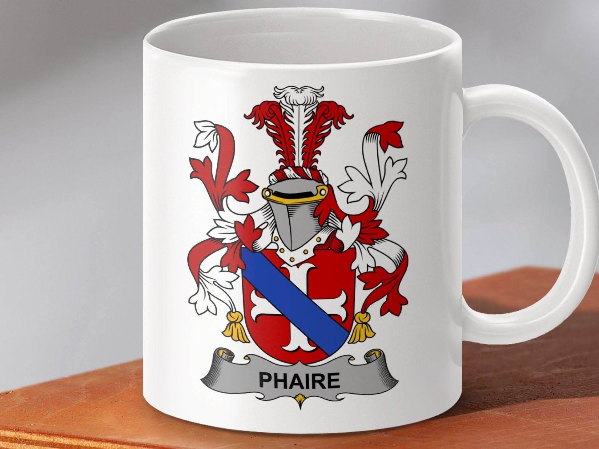 Phaire Family Crest Coat of Arms Symbol Mug - Celtic Ancestry Gifts