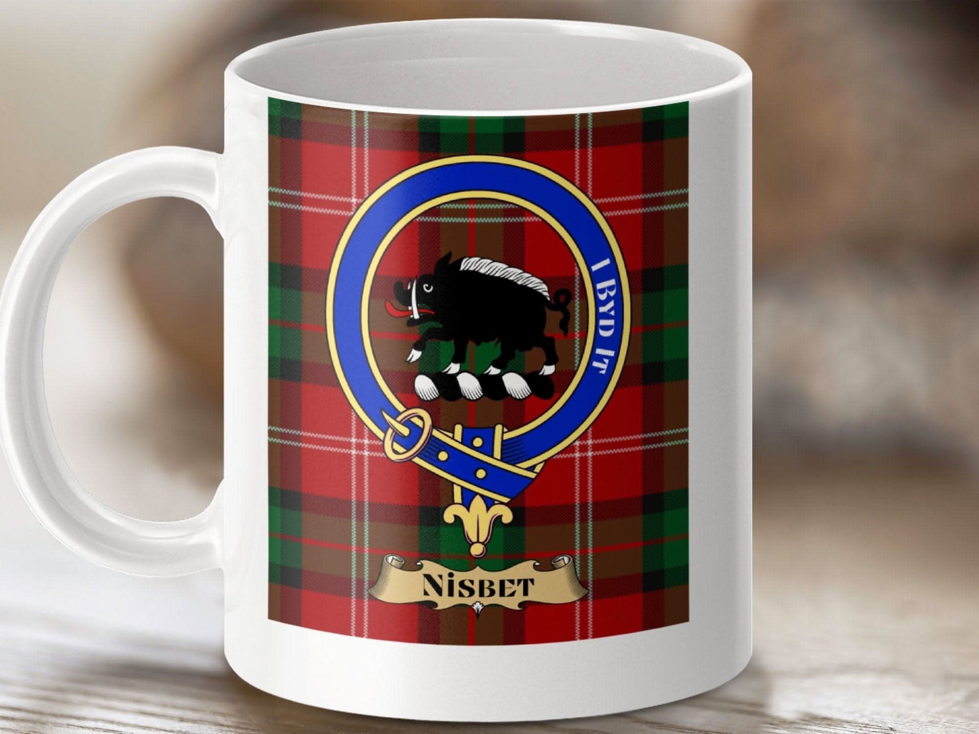 Clan Nisbet Plaid Crest Coffee Mug product type