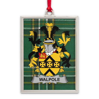 Walpole Family Crest Plaid Background Ornament product
