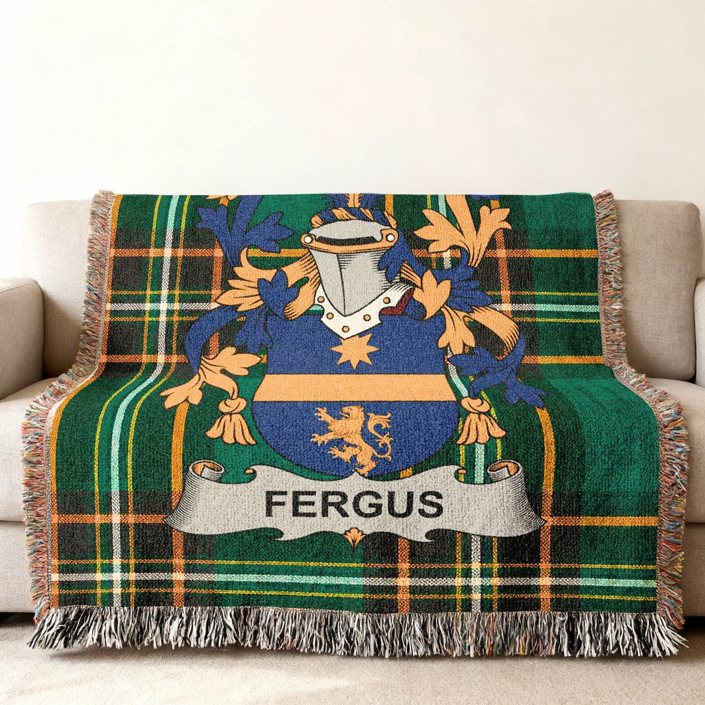 Fergus Clan Crest Tartan Plaid Fringed Throw product type