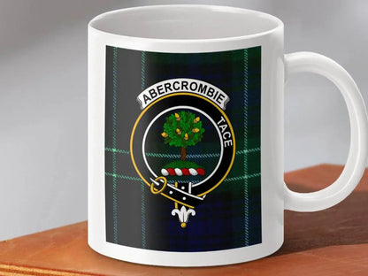 Abercrombie Clan Crest Scottish Tartan Mug - Celtic Ancestry Gifts