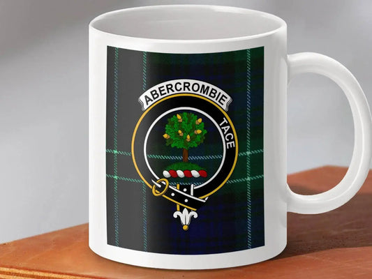 Abercrombie Clan Crest Scottish Tartan Mug - Celtic Ancestry Gifts