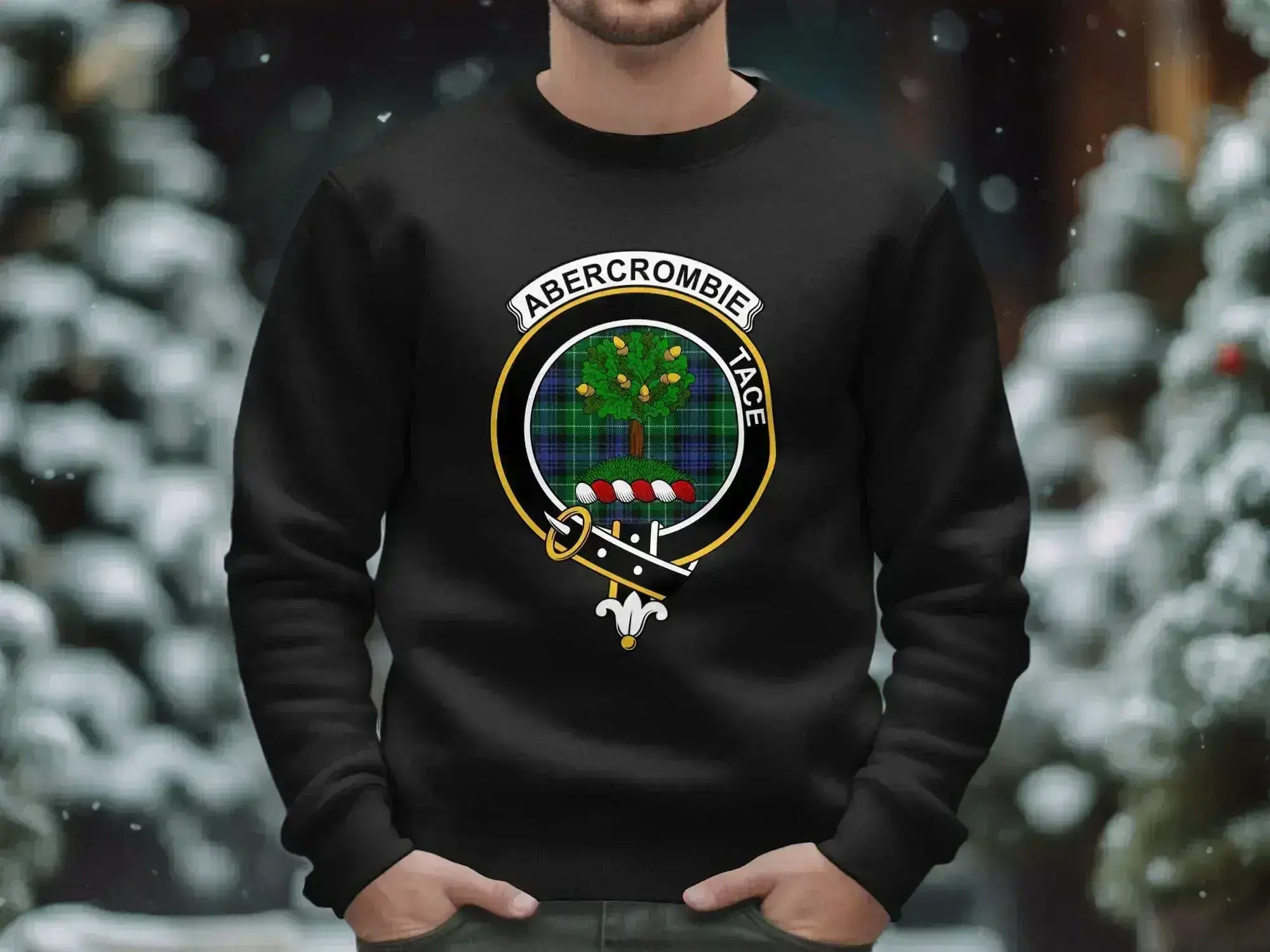Abercrombie Scottish clan crest sweatshirt in black