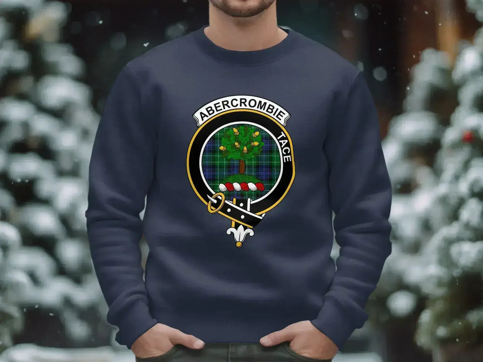 Abercrombie crewneck sweatshirt in forest green with Tace motto