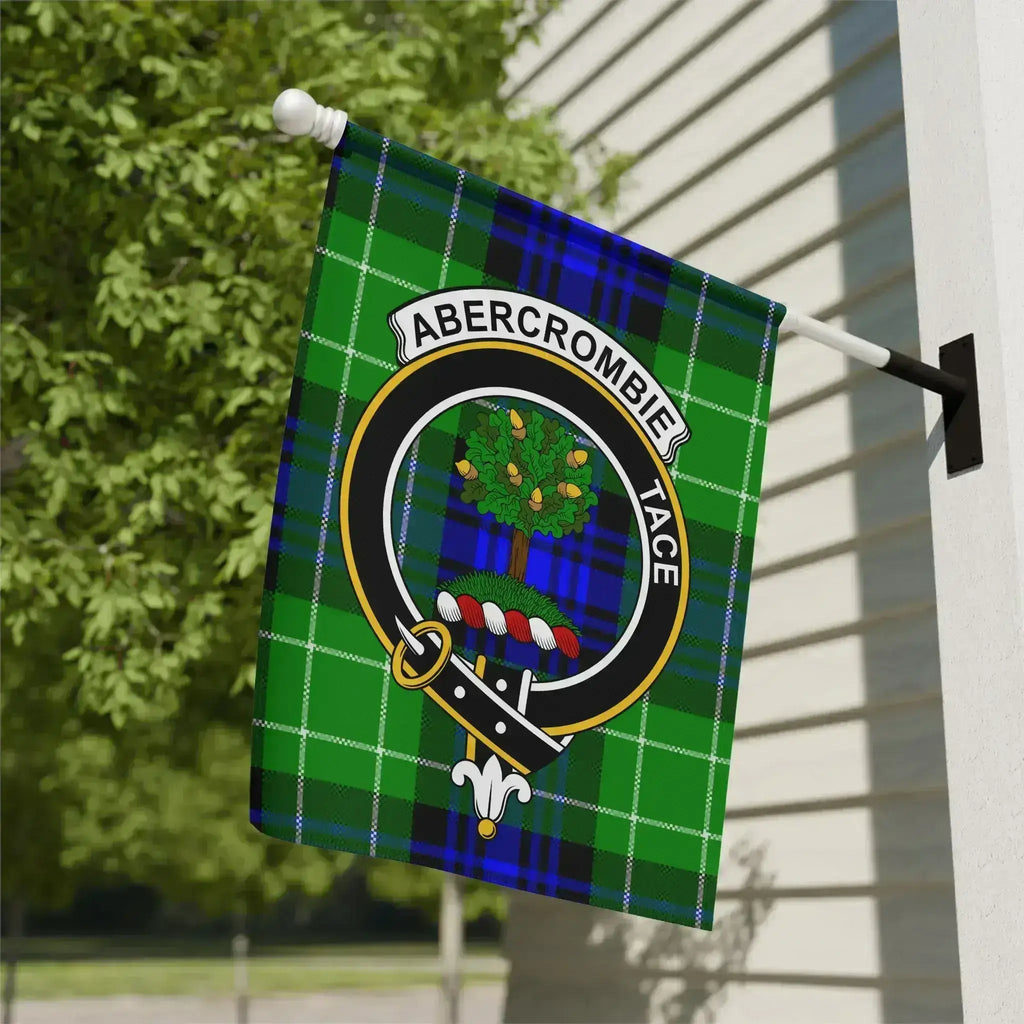 Clan Abercrombie tace crest plaid design house banner — 12x18 inch, poly canvas