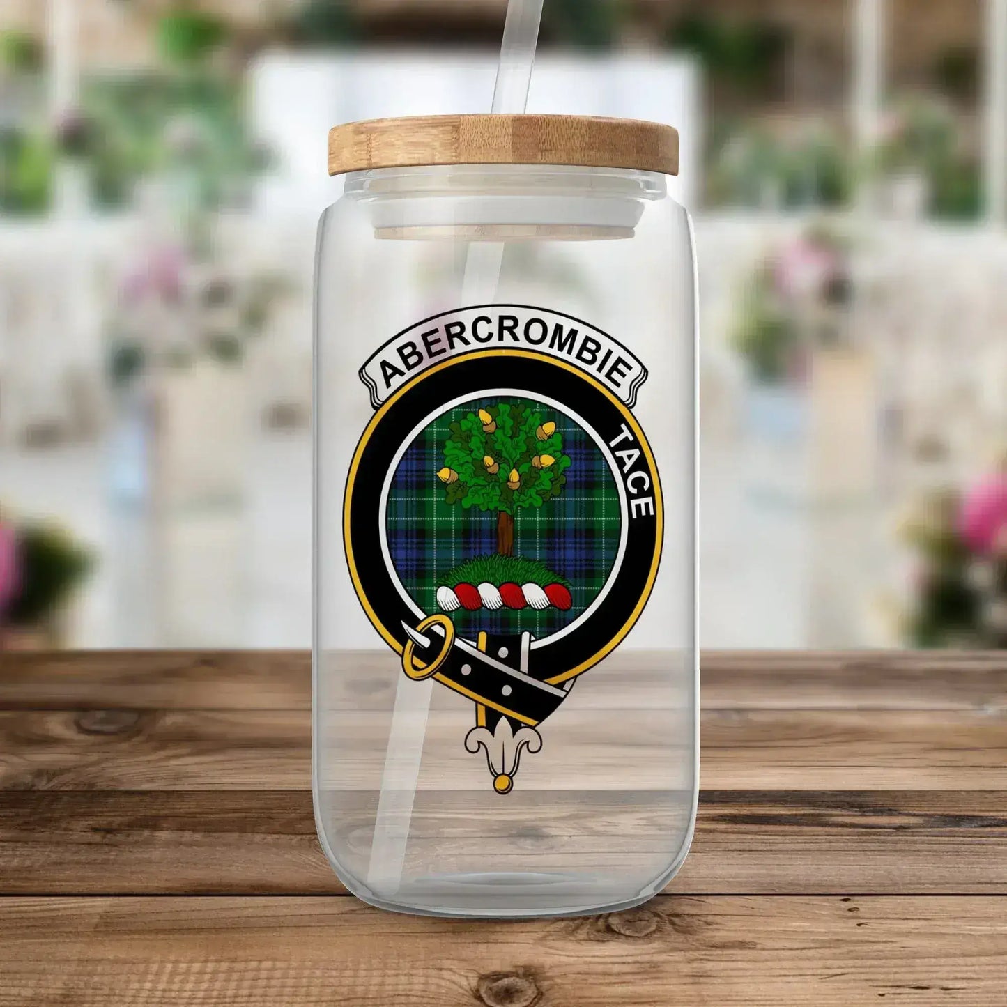 Abercrombie Clan Scottish Tartan Glass Sipper Cup - Celtic Ancestry Gifts