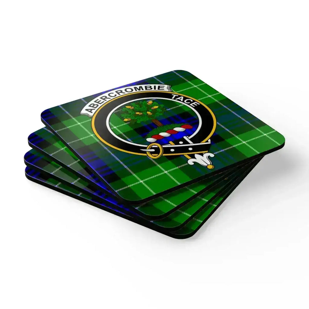 Abercrombie tace plaid design decorative coaster — glossy print, cork base