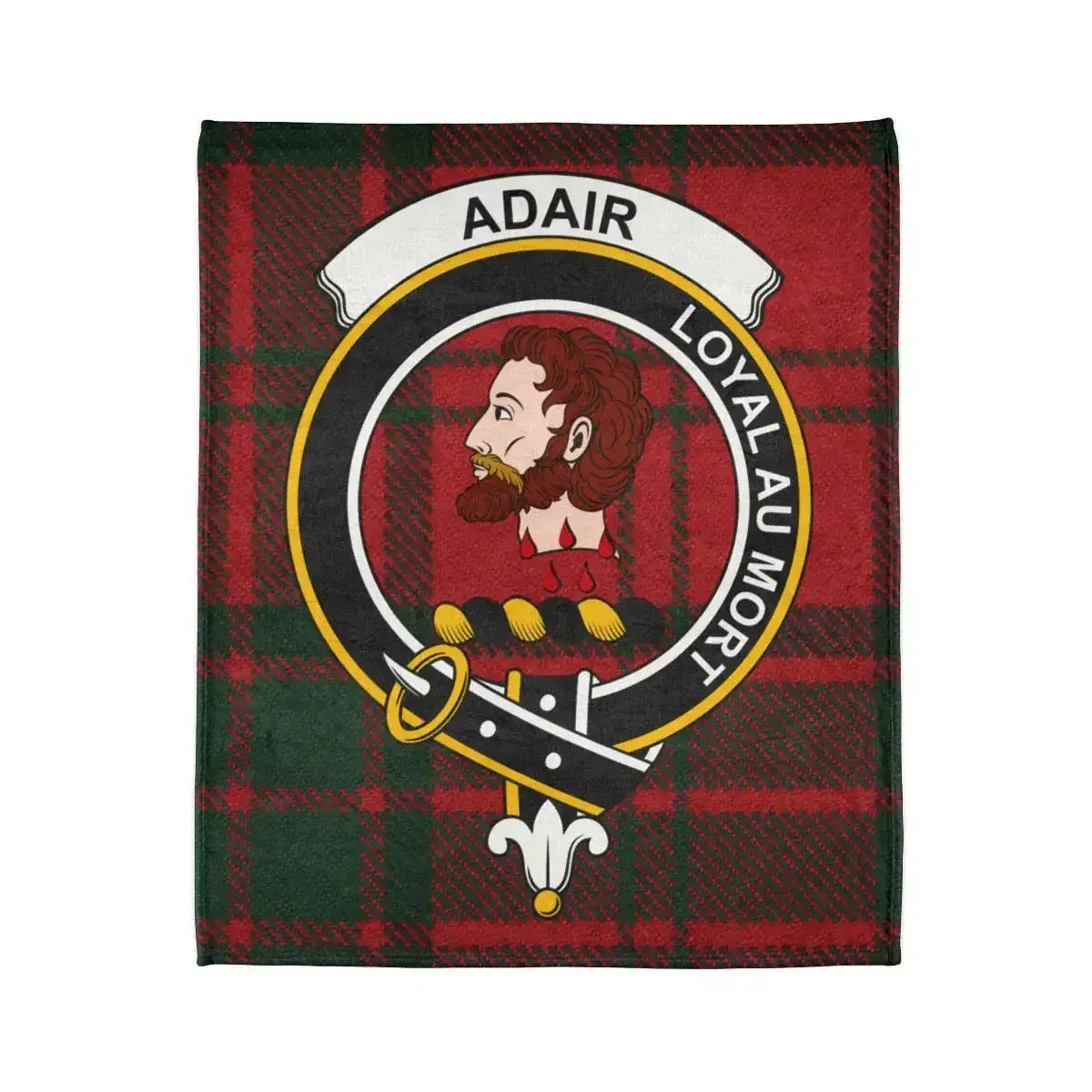 Adair Loyal Au Mort Clan Crest Tartan Design Blanket